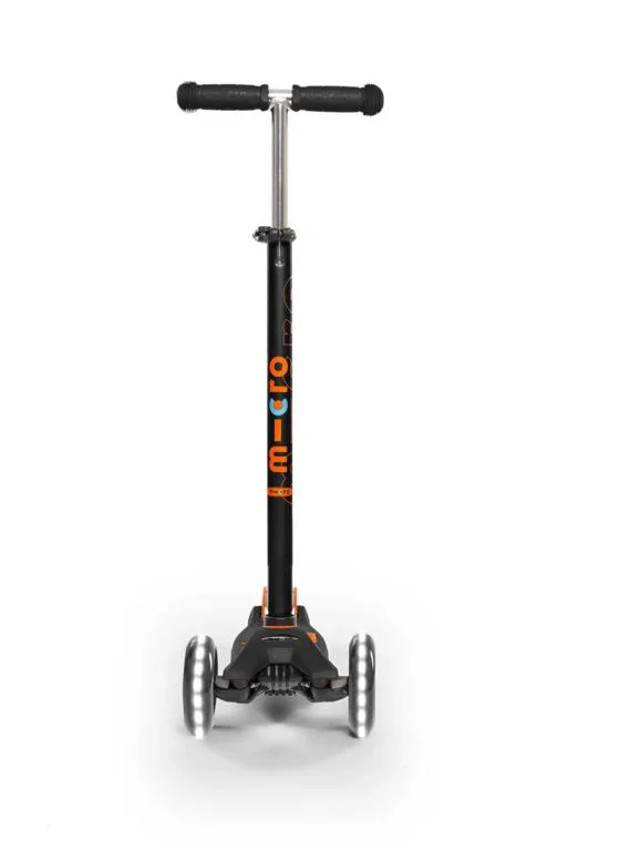 Самокат Micro Maxi Deluxe LED Black Orange foto