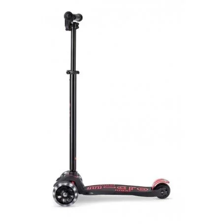 Trotineta Micro Maxi Deluxe Pro LED Black Red foto