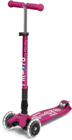 Trotineta pliabila Micro Maxi Deluxe Foldable LED Berry Red foto