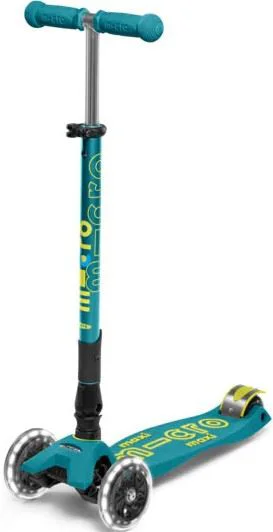 Складной самокат Micro Maxi Deluxe Foldable LED Petrol Green foto