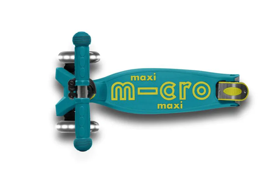 Складной самокат Micro Maxi Deluxe Foldable LED Petrol Green