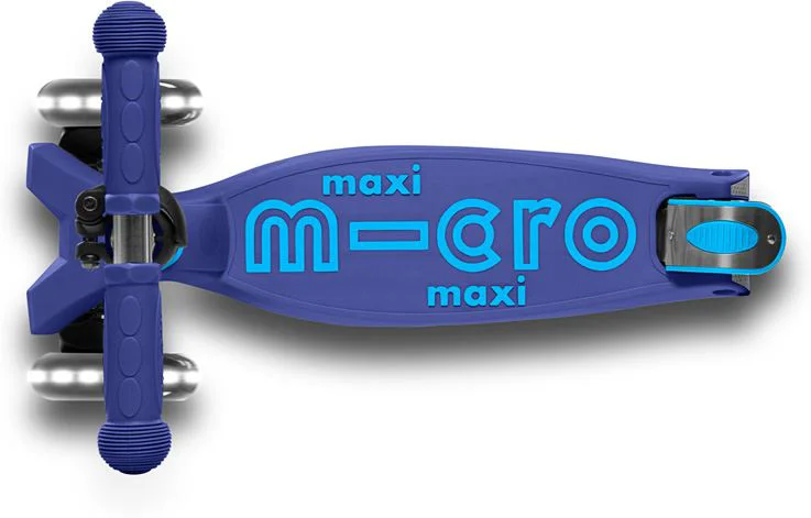 Складной самокат Micro Maxi Deluxe Foldable LED Navy