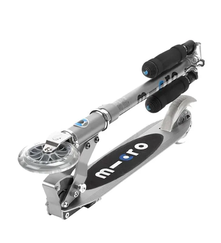 Trotineta Micro Sprite LED Silver Matt foto