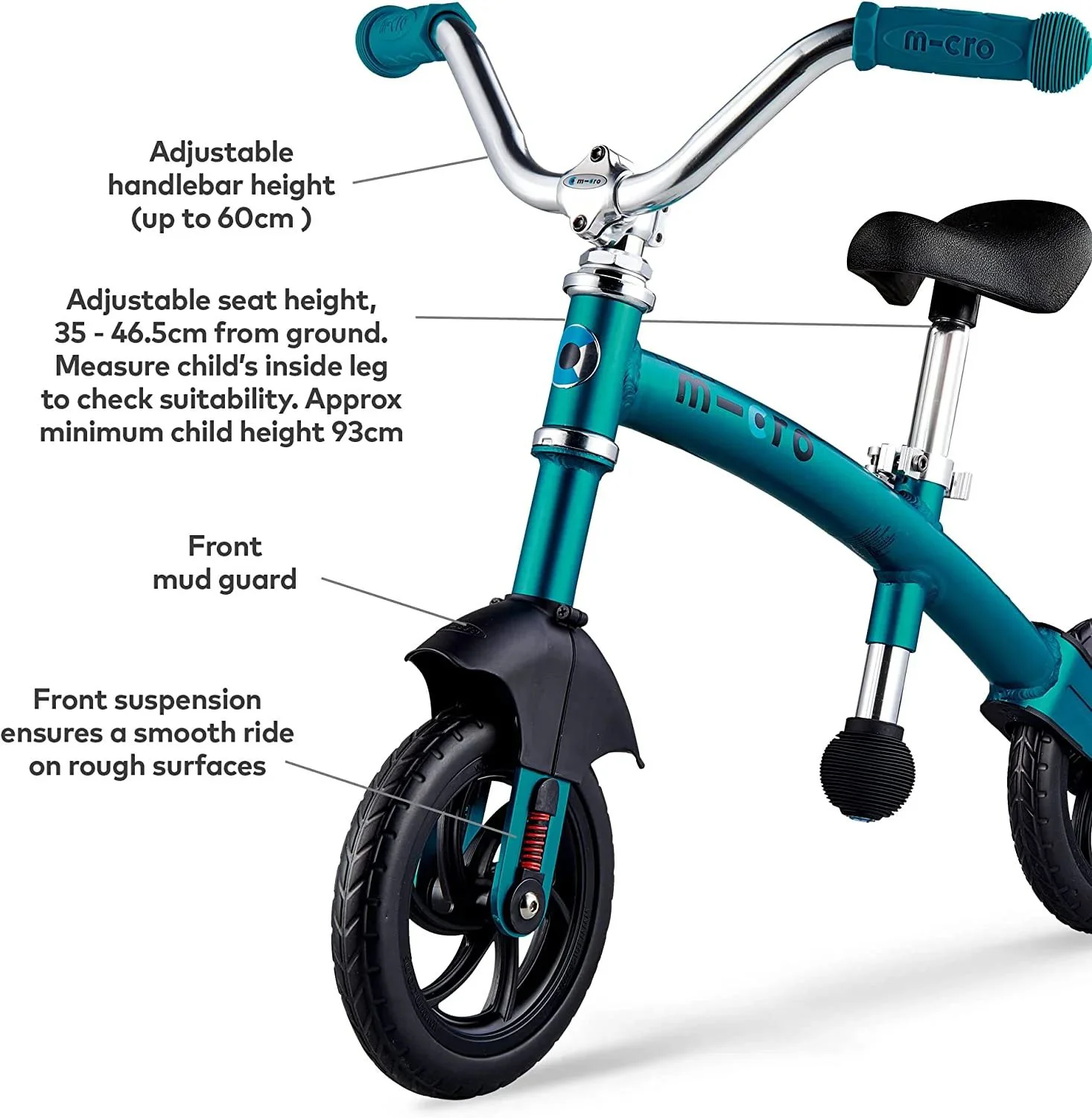 Bicicleta fara pedale Micro G-Bike Chopper Deluxe Aqua