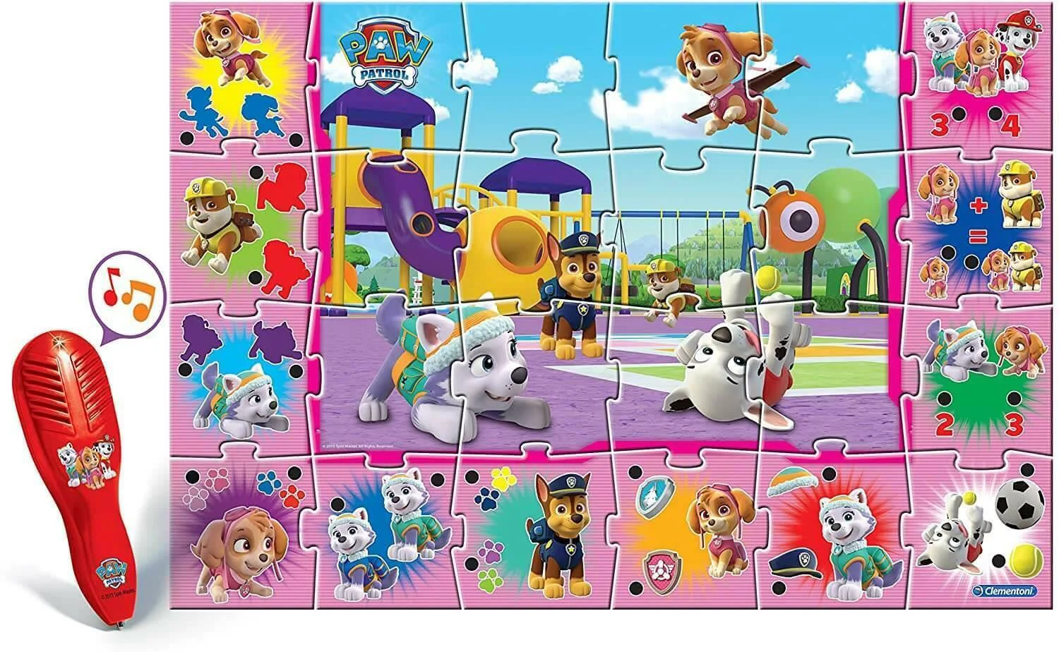 Puzzle Gigant Paw Patrol cu pix interactiv, 24 piese