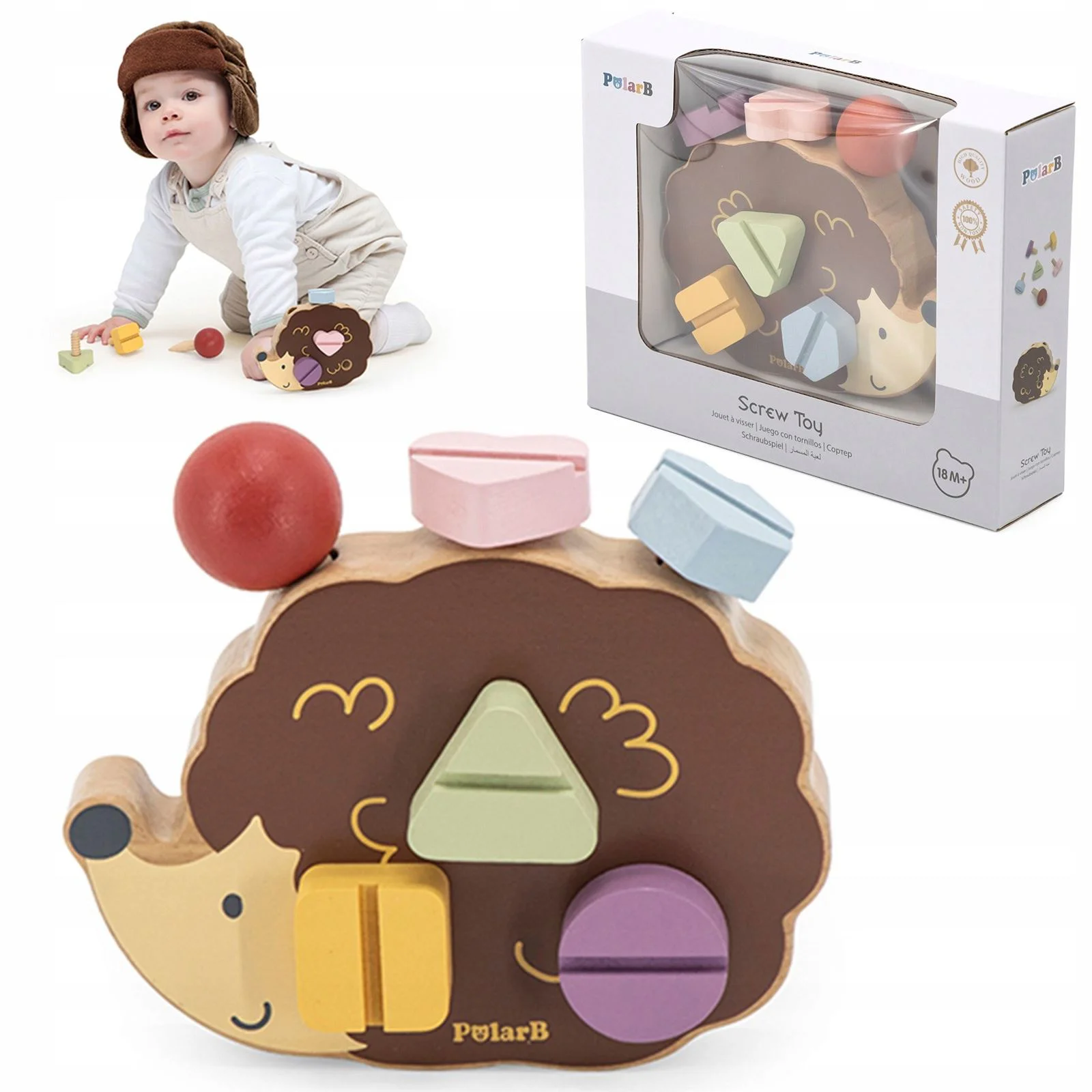 Sorter Viga Toys Arici cu suruburi si surubelnita