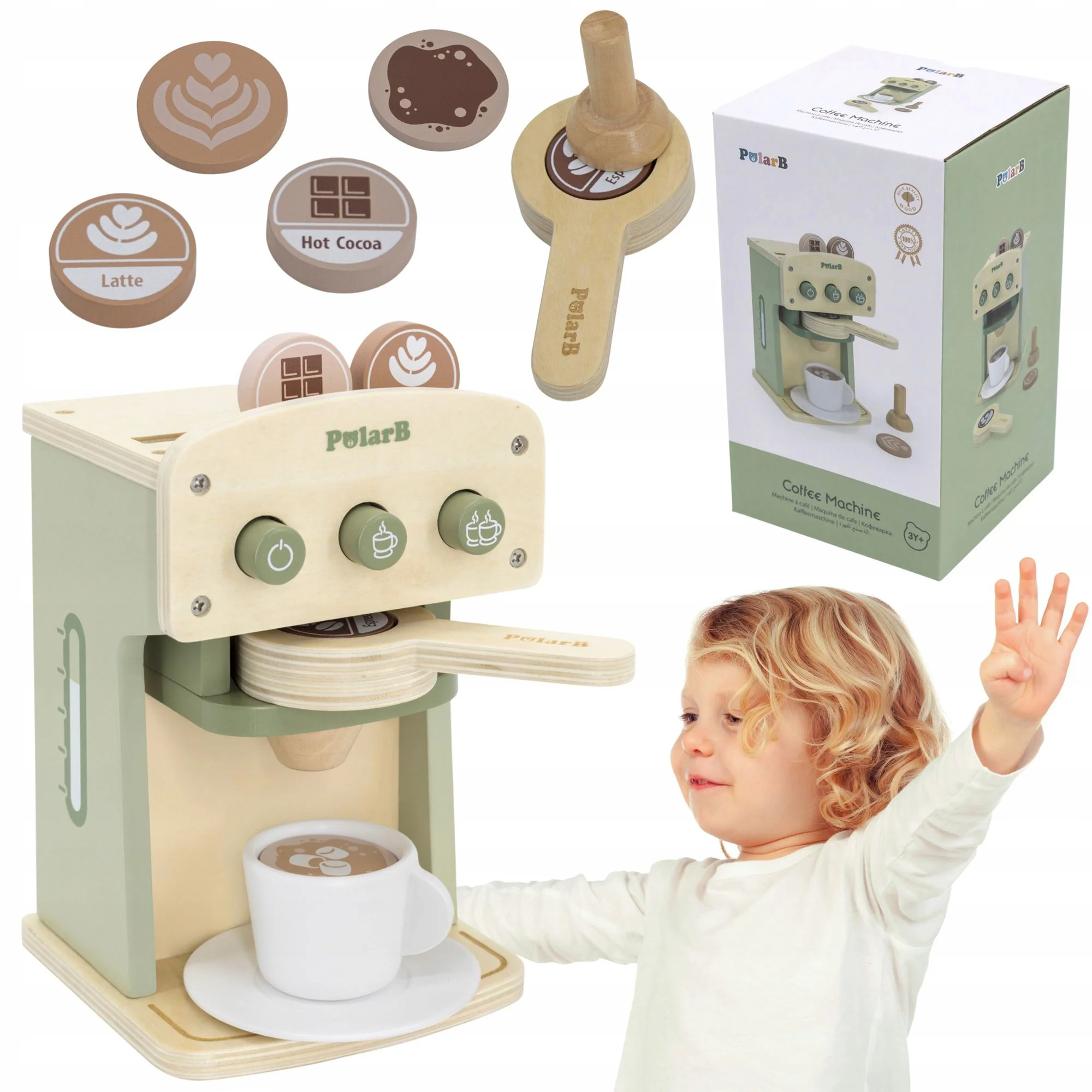 Set de joaca din lemn Viga Toys Masina de cafea