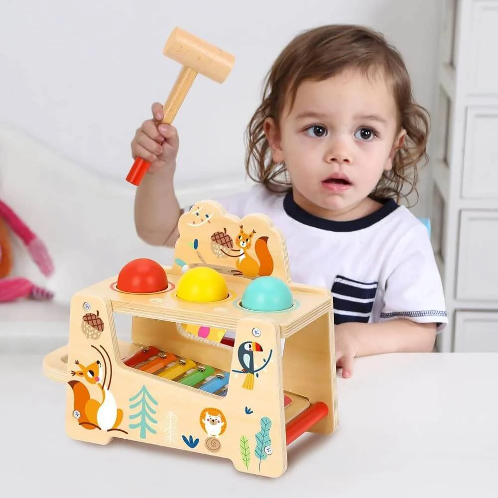 Деревянная игрушка 2 в 1 "Ксилофон с молотком" foto