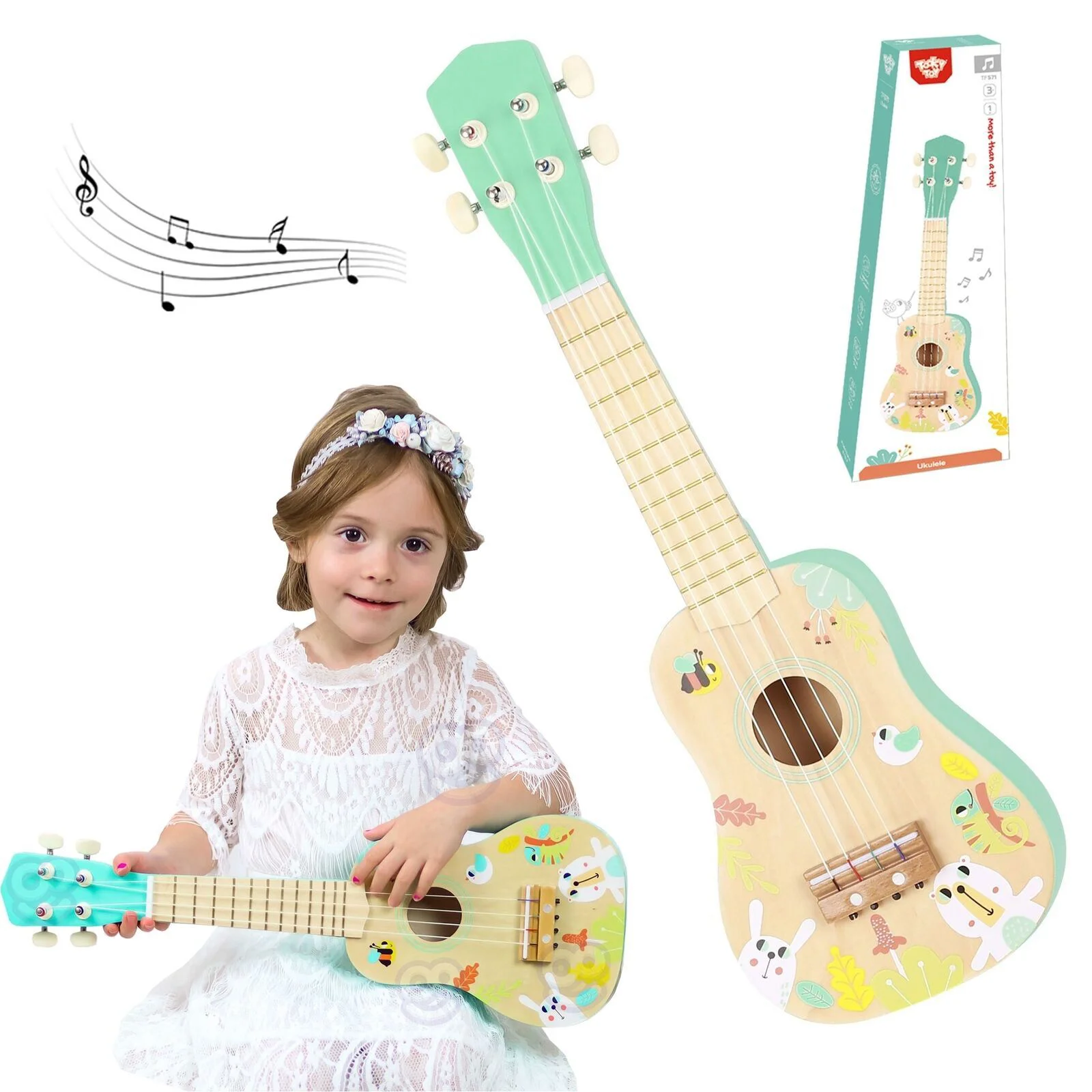 Instrument muzical Tooky Toy Chitara din lemn