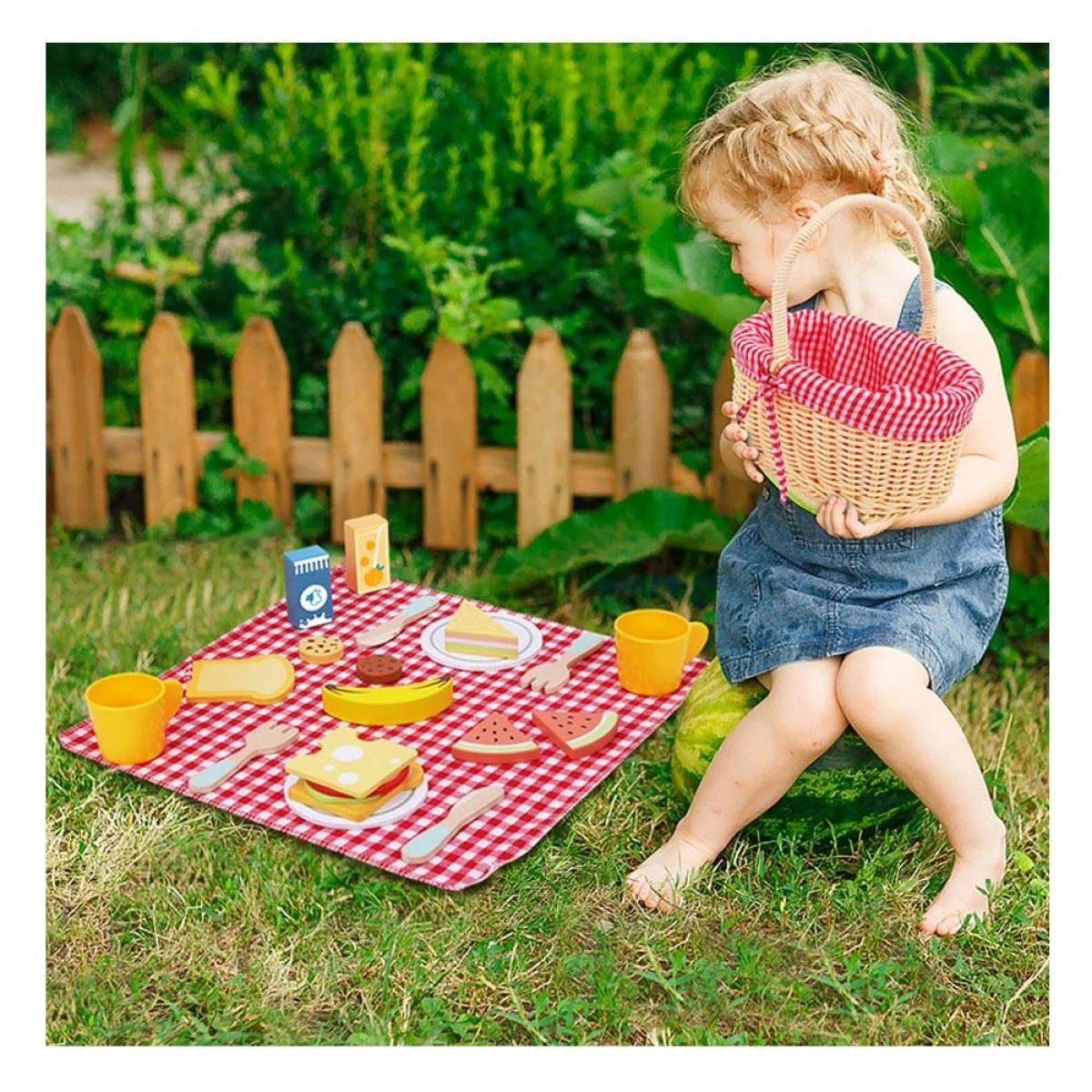 Cosulet din lemn pentru picnic Tooky Toy foto