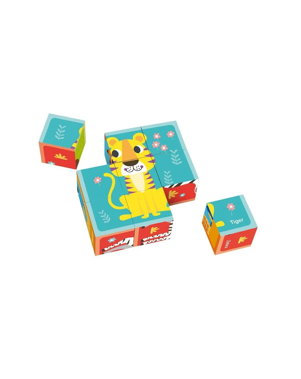 Cub puzzle din lemn Tooky Toy Animale foto