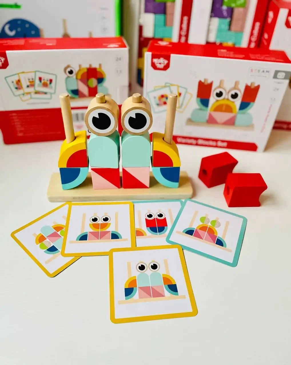 Cuburi-puzzle din lemn Tooky Toy Crab foto