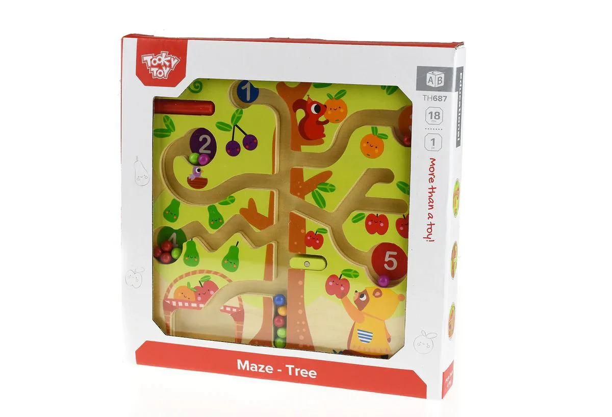 Joc din lemn Tooky Toy Labirint Copac