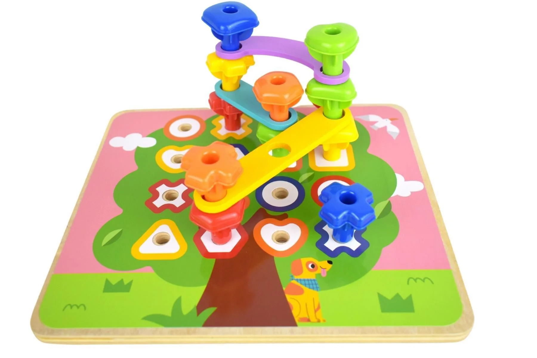 Joc din lemn Tooky Toy Stacking Peg