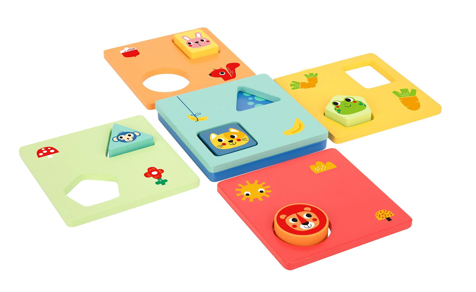 Деревянный игровой набор Tooky Toy Геометрические фигуры foto