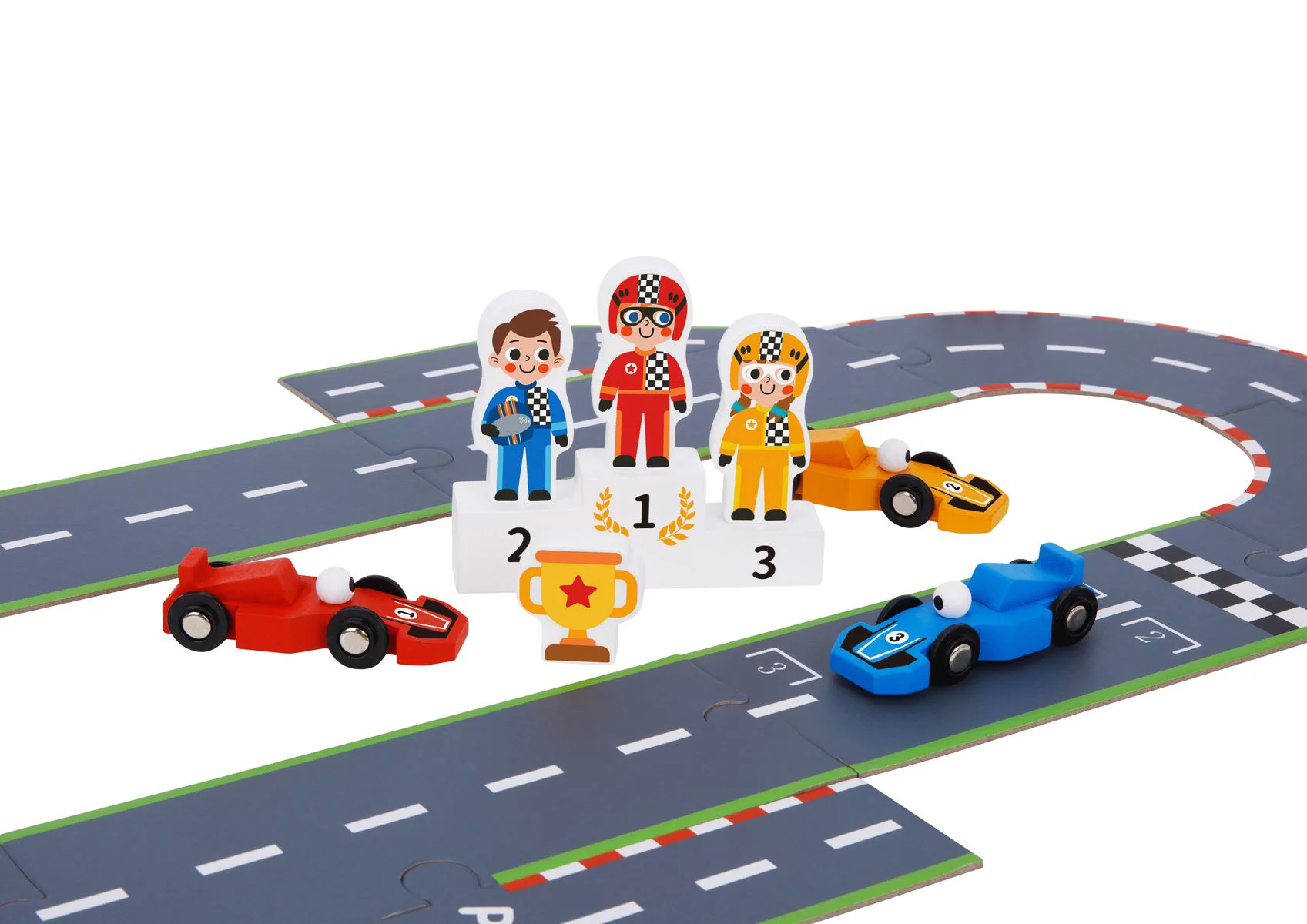 Set de joaca din lemn Tooky Toy Formula Racing