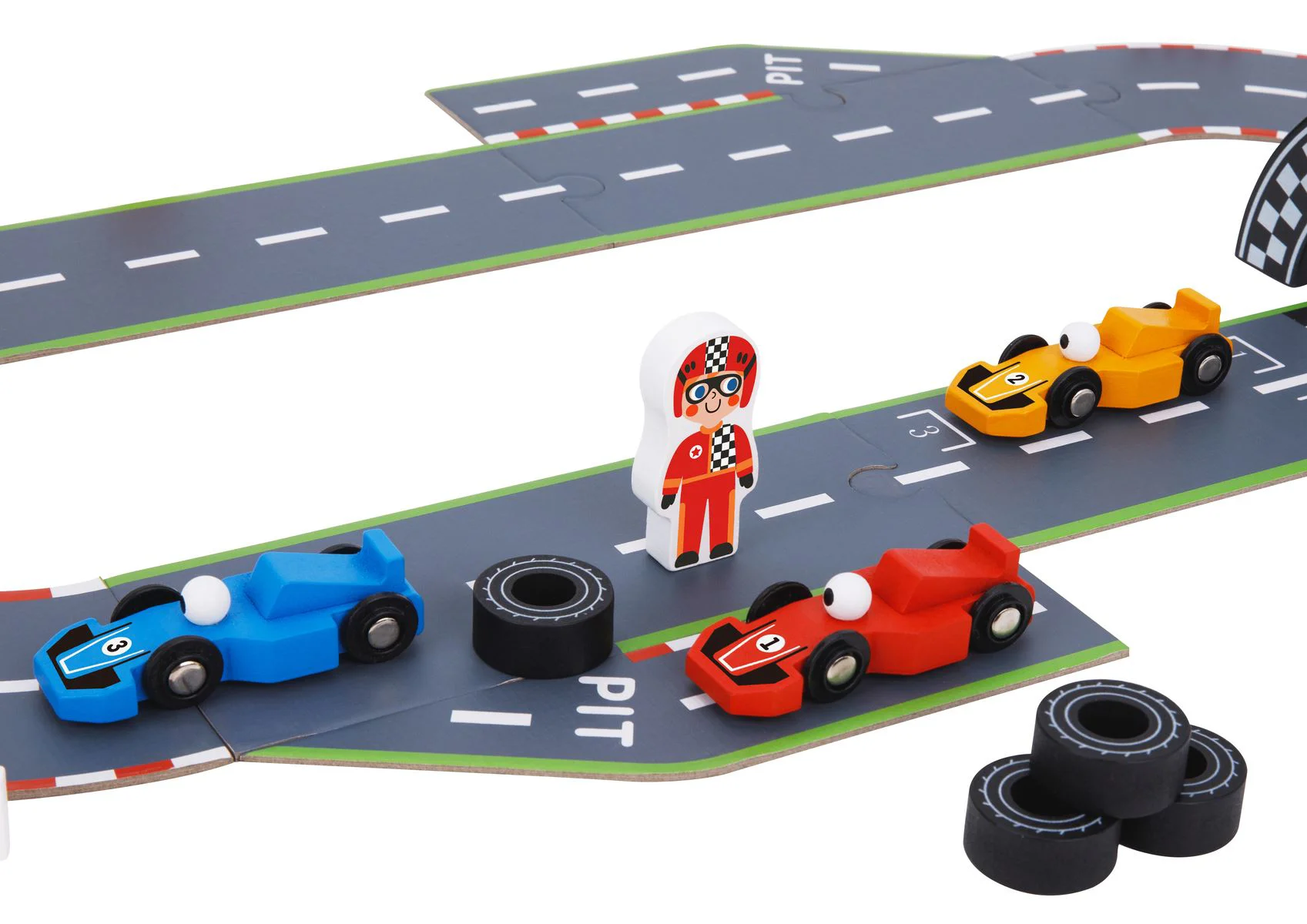 Set de joaca din lemn Tooky Toy Formula Racing foto