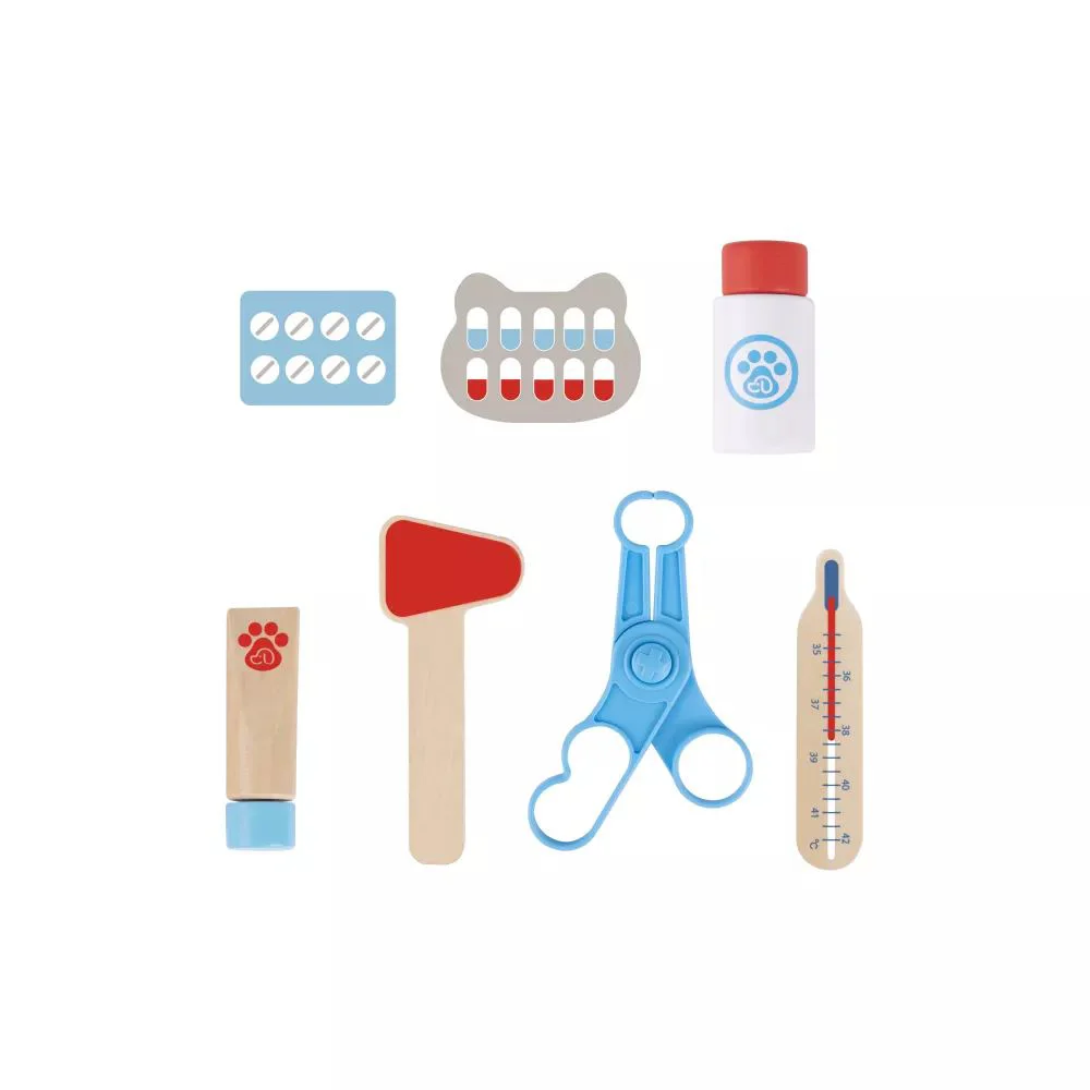 Set din lemn Tooky Toy Veterinar foto