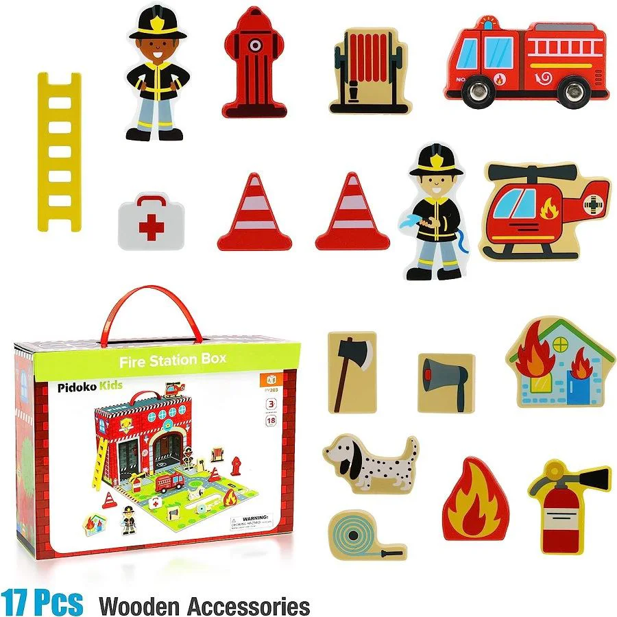Set de joaca din lemn Tooky Toy Pompierii foto