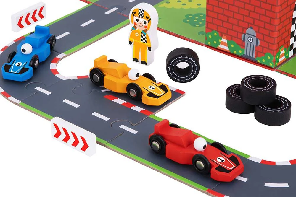 Деревянный игровой набор Tooky Toy Гонки