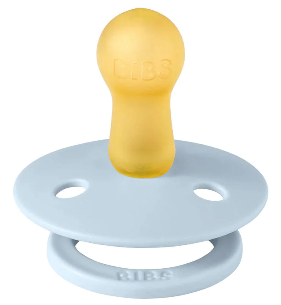 Set 2 suzete rotunde din latex BIBS Colour Iron/Baby Blue (0-6 luni) foto
