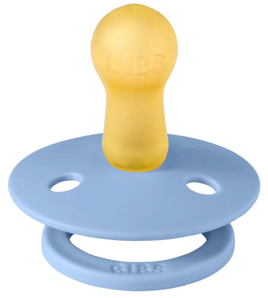Set 2 suzete rotunde din latex BIBS Colour Sky Blue/Baby Blue (6-18 luni) foto