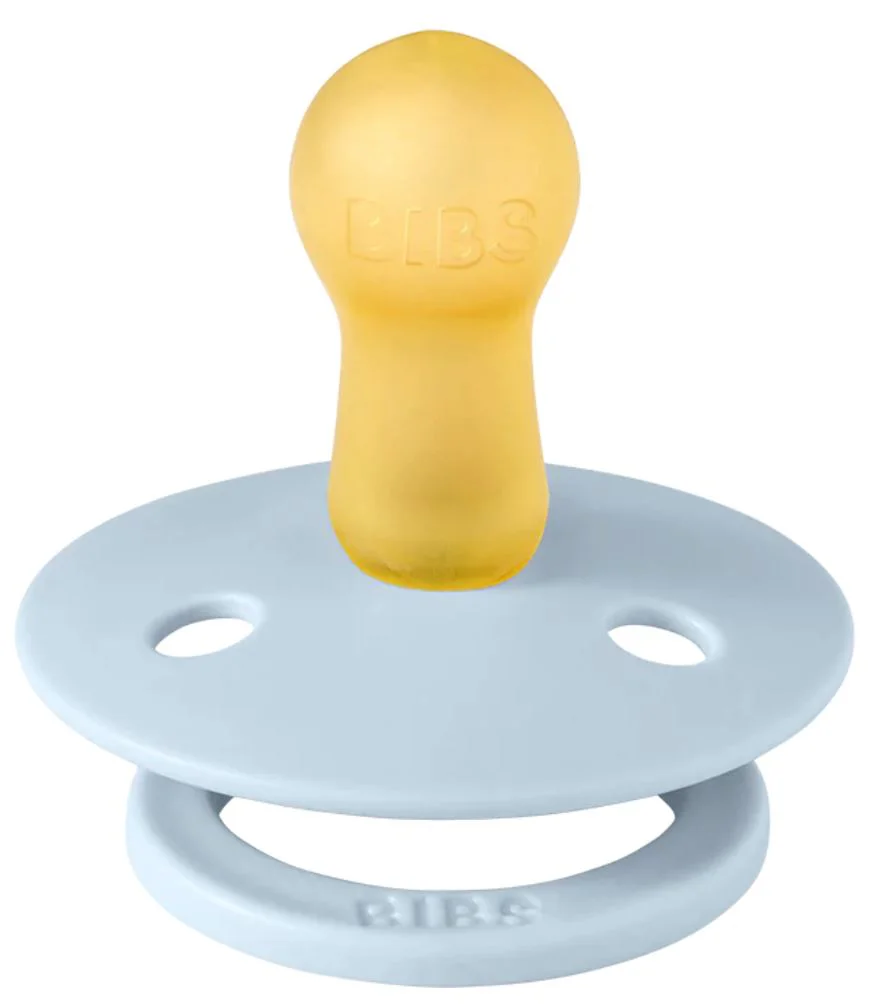 Set 2 suzete rotunde din latex BIBS Colour Sky Blue/Baby Blue (6-18 luni) foto