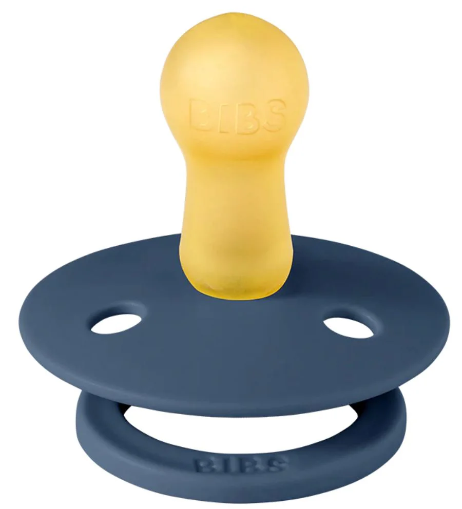 Set 2 suzete rotunde din latex BIBS Colour Sky Blue/Steel Blue (6-18 luni) foto