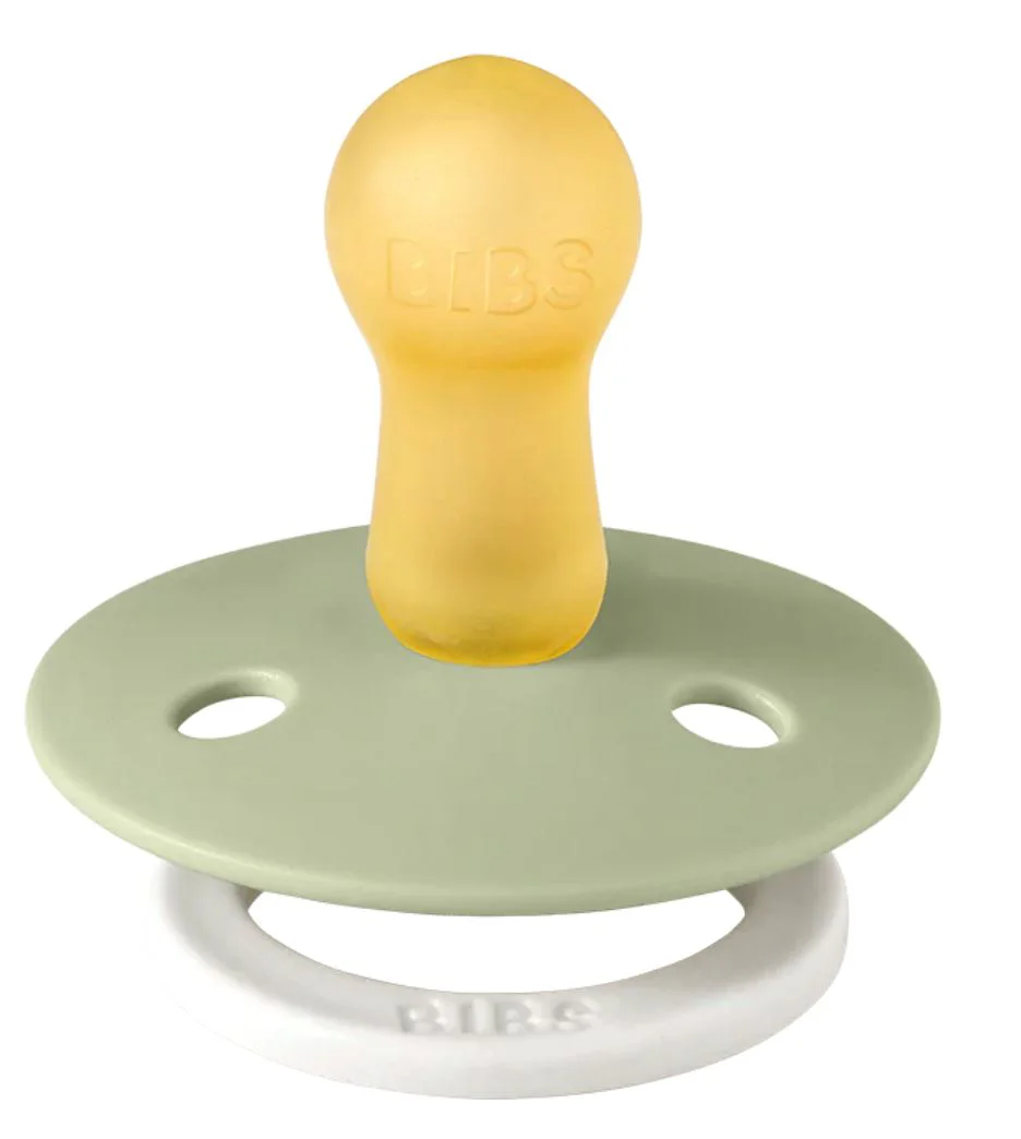 Set 2 suzete rotunde din latex BIBS Colour Glow Sage/Cloud (18-36 luni) foto