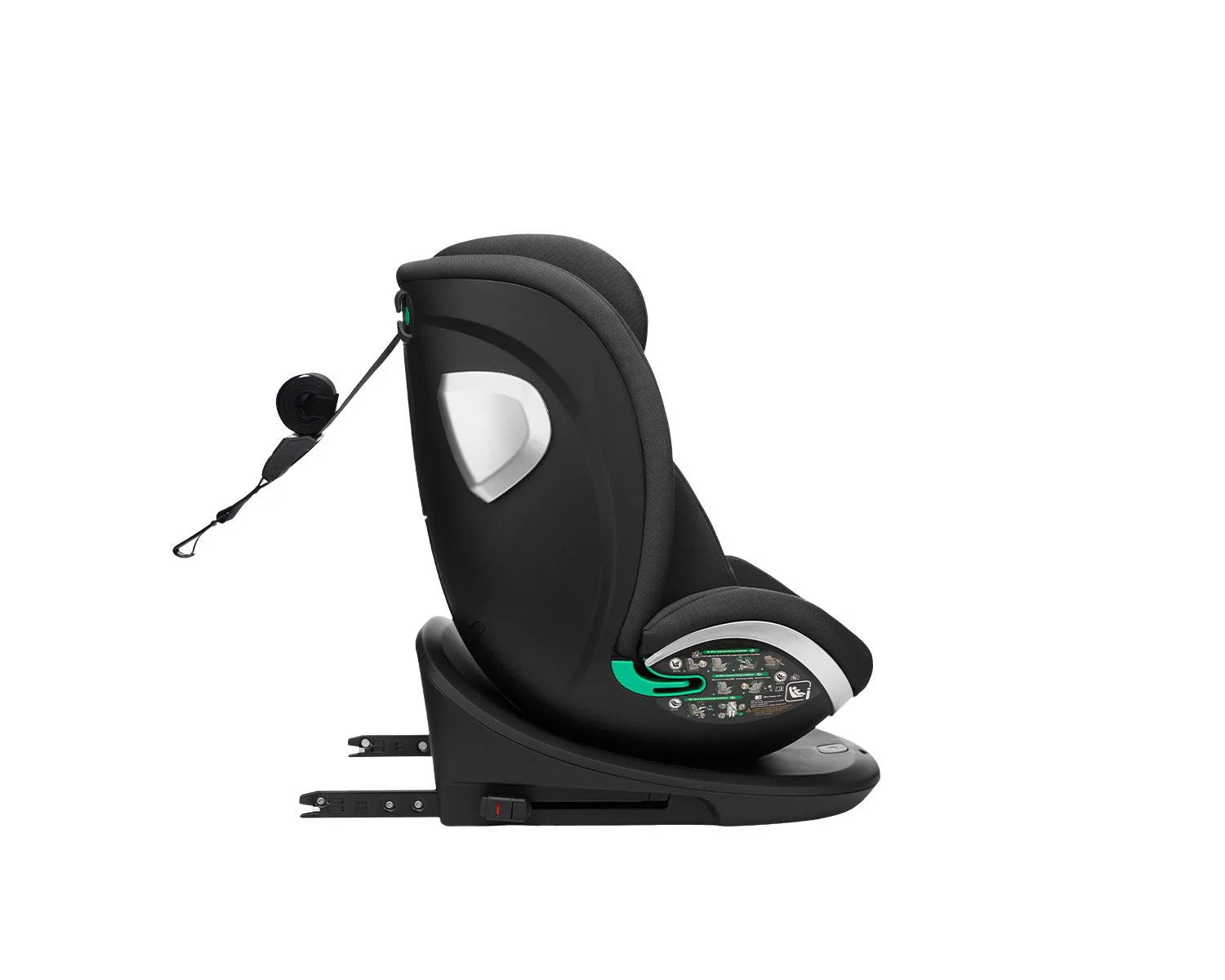 Scaun auto rotativ cu isofix KikkaBoo i-Drive Black, 40-150 cm foto