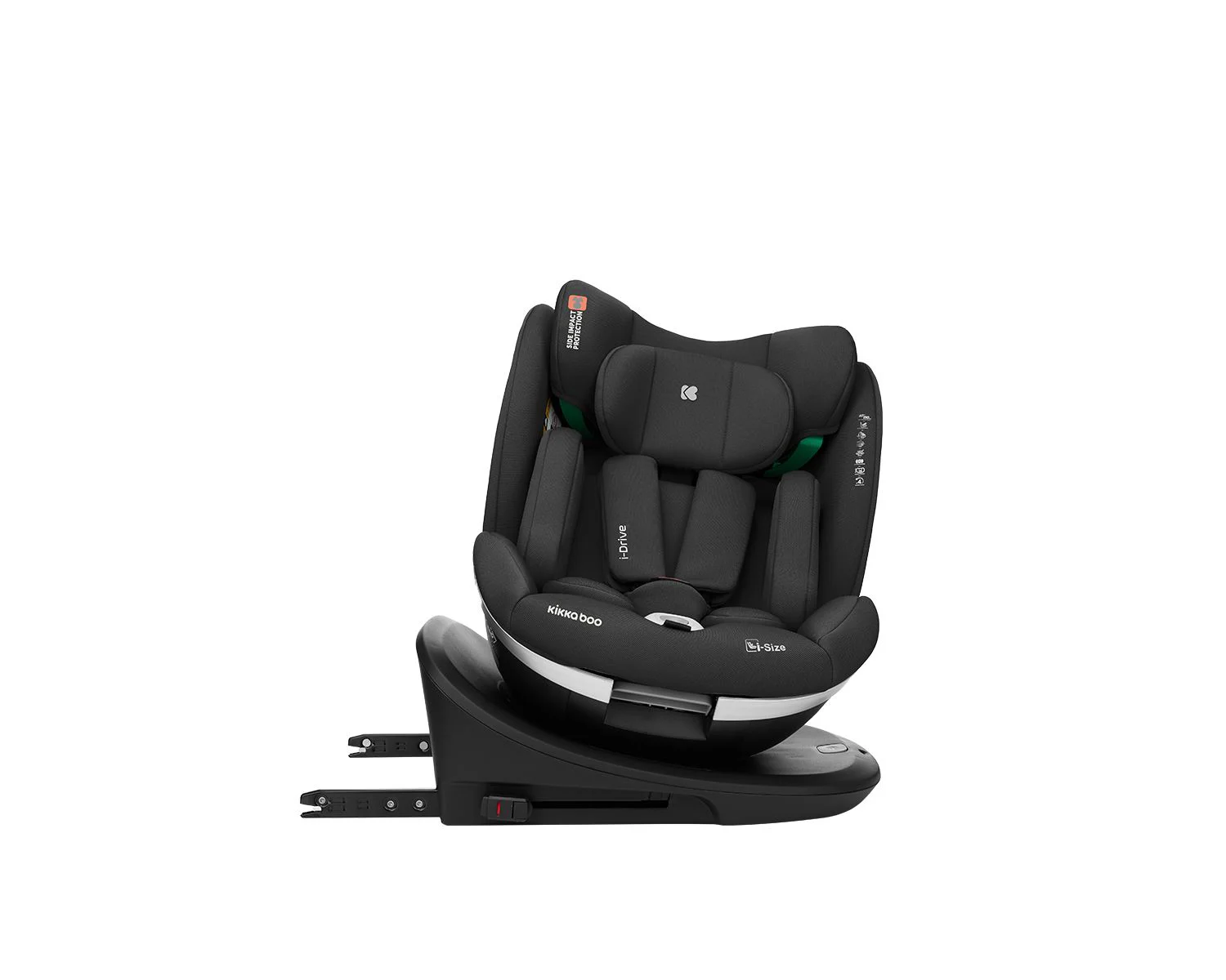 Scaun auto rotativ cu isofix KikkaBoo i-Drive Black, 40-150 cm