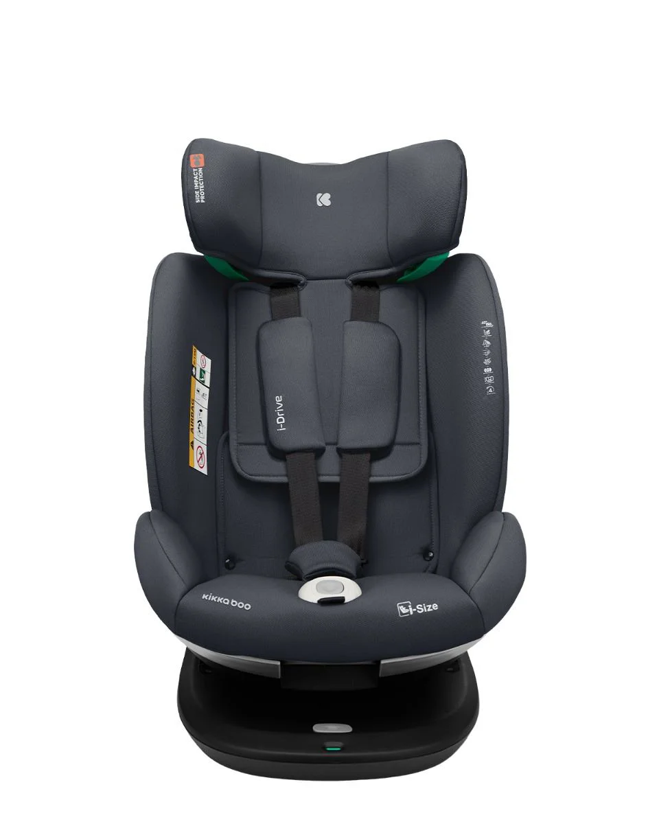 Вращающееся автокресло с изофиксом KikkaBoo i-Drive Dark Grey, 40-150 см foto