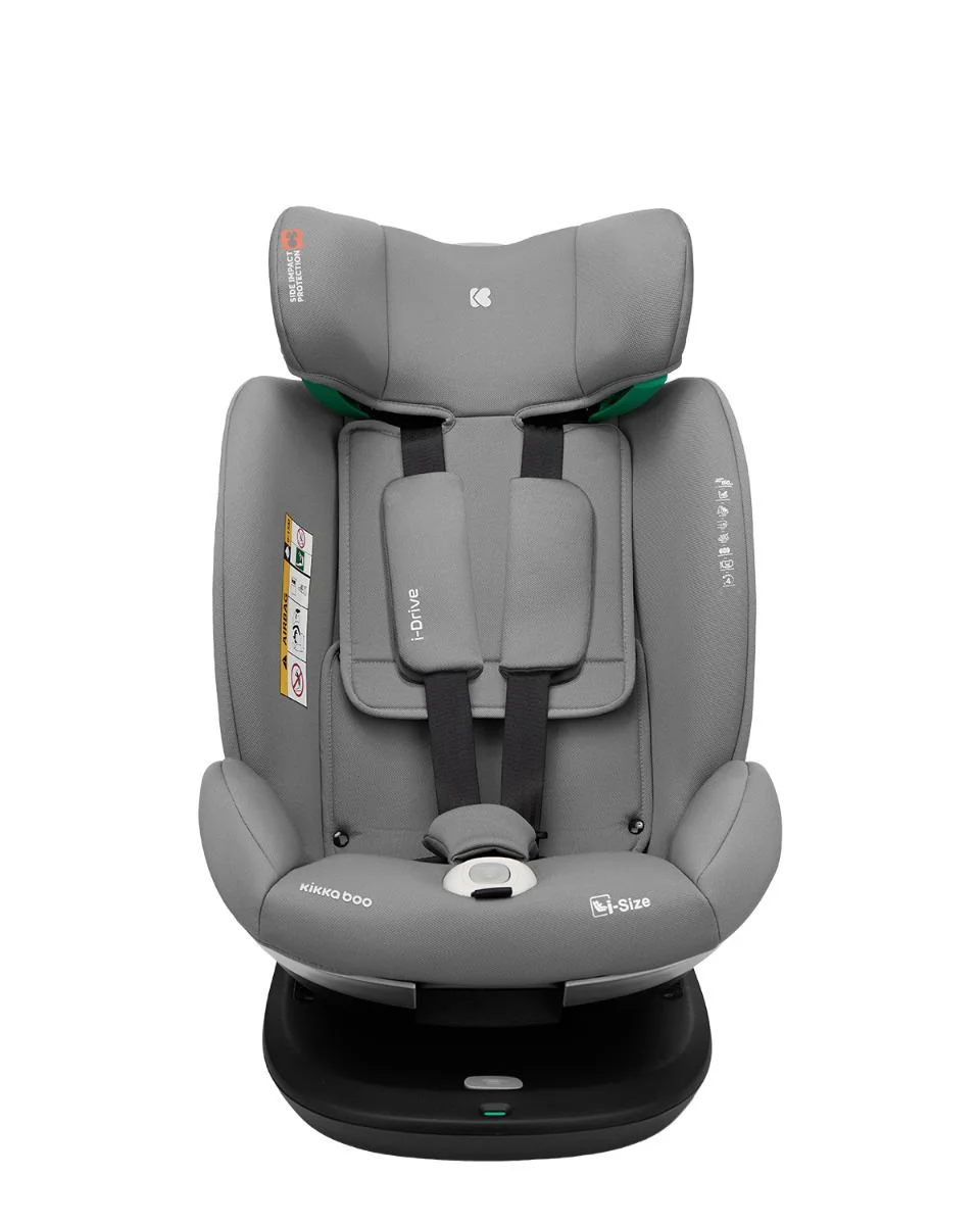 Scaun auto rotativ cu isofix KikkaBoo i-Drive Light Grey, 40-150 cm