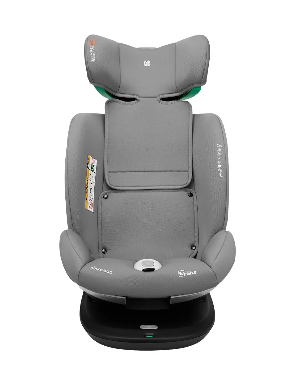 Scaun auto rotativ cu isofix KikkaBoo i-Drive Light Grey, 40-150 cm