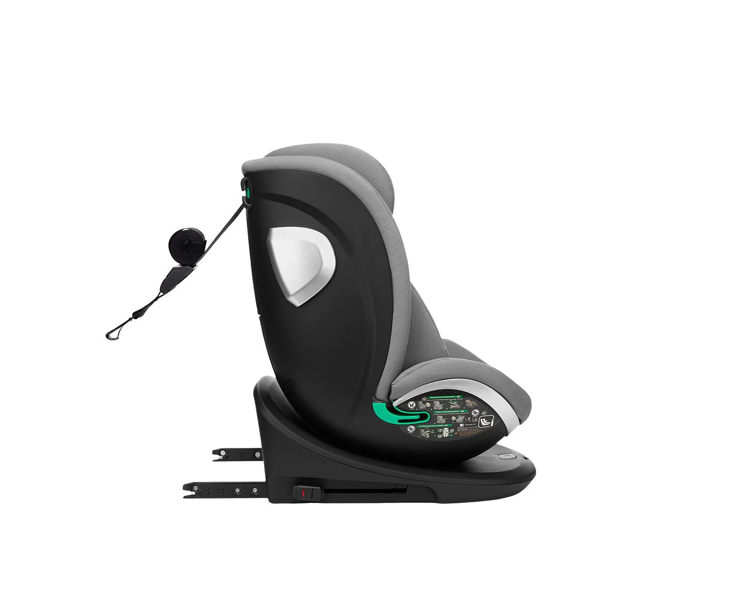 Вращающееся автокресло с изофиксом KikkaBoo i-Drive Light Grey, 40-150 см foto