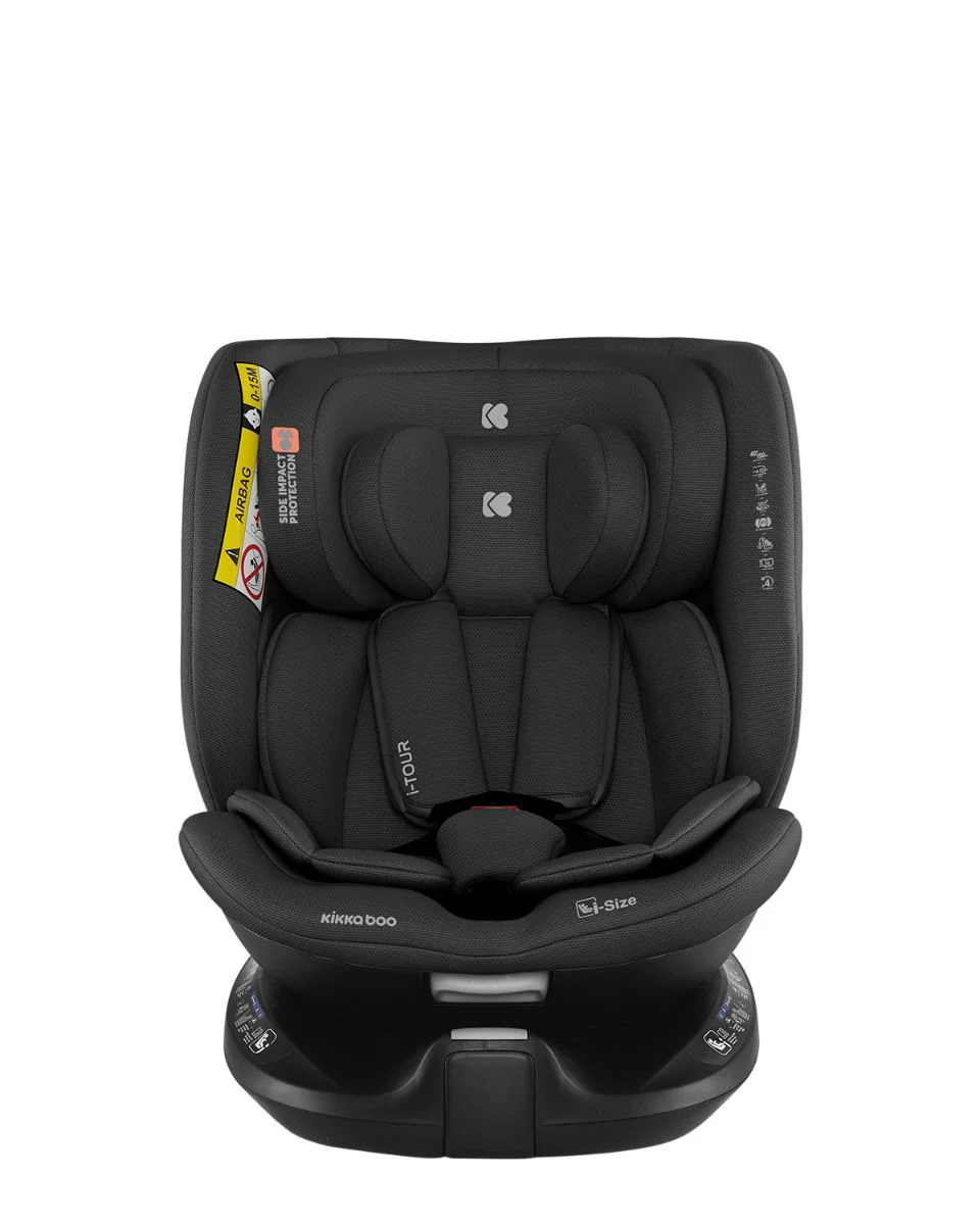 Scaun auto rotativ cu isofix KikkaBoo i-Tour Black, 40-150 cm foto