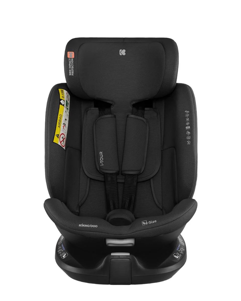 Scaun auto rotativ cu isofix KikkaBoo i-Tour Black, 40-150 cm