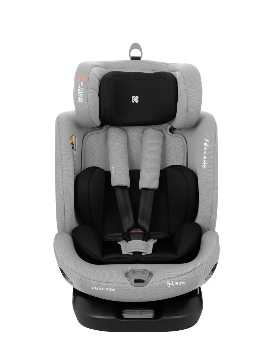 Scaun auto rotativ cu isofix KikkaBoo i-Moove Light Grey, 40-150 cm foto