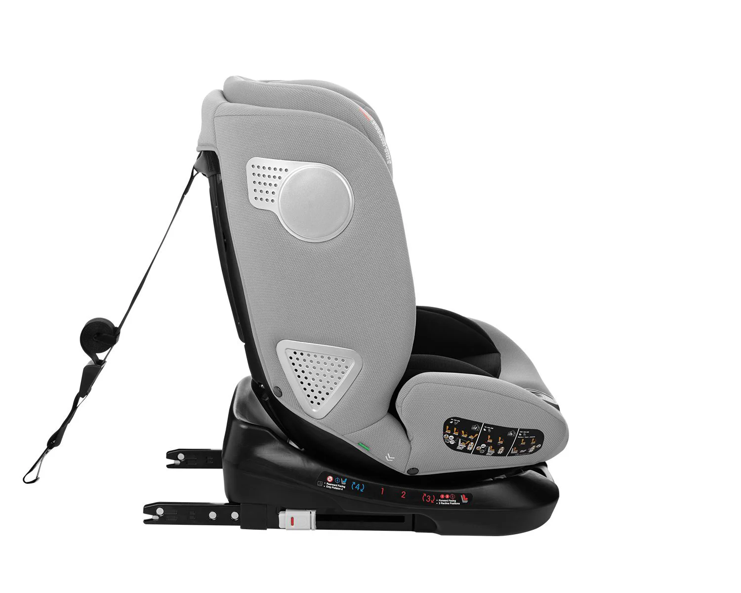 Scaun auto rotativ cu isofix KikkaBoo i-Moove Light Grey, 40-150 cm foto