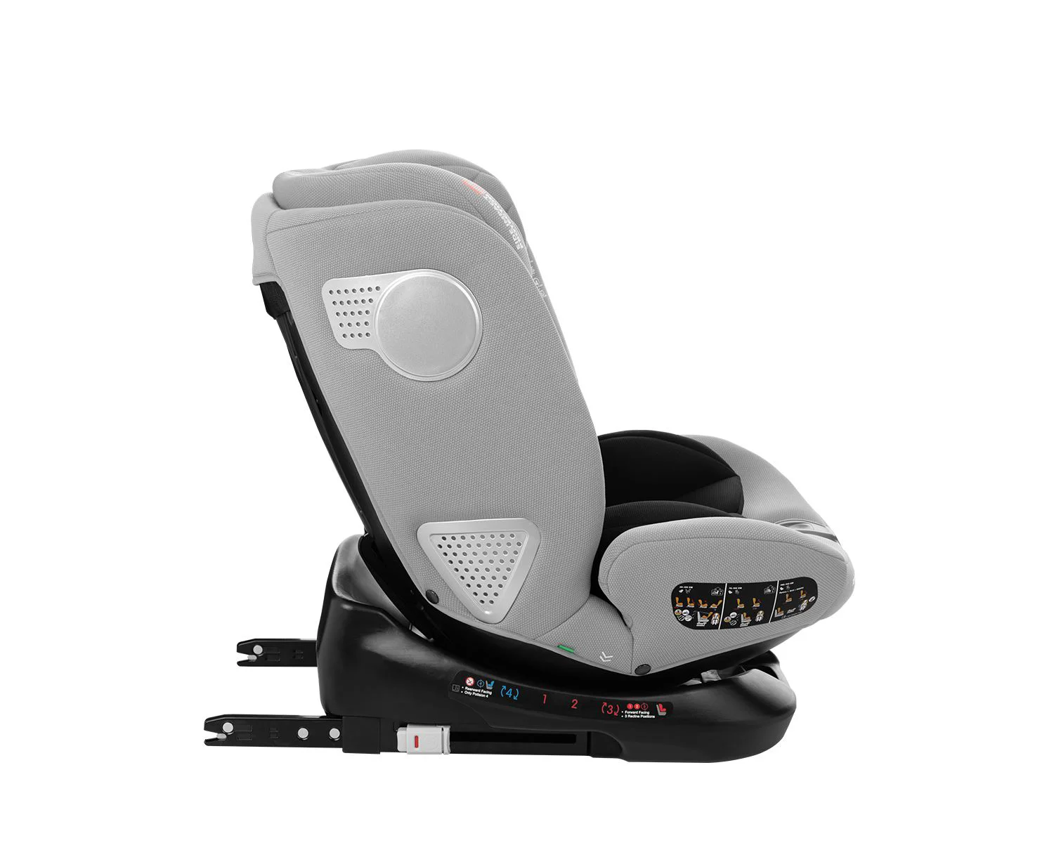 Scaun auto rotativ cu isofix KikkaBoo i-Moove Light Grey, 40-150 cm foto