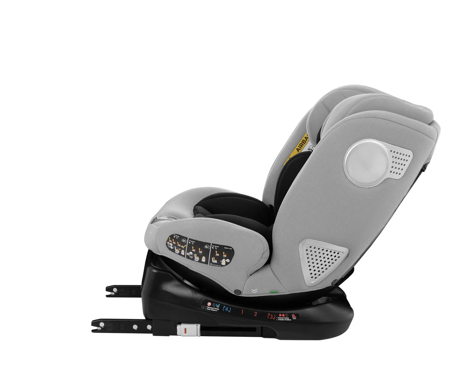 Scaun auto rotativ cu isofix KikkaBoo i-Moove Light Grey, 40-150 cm foto