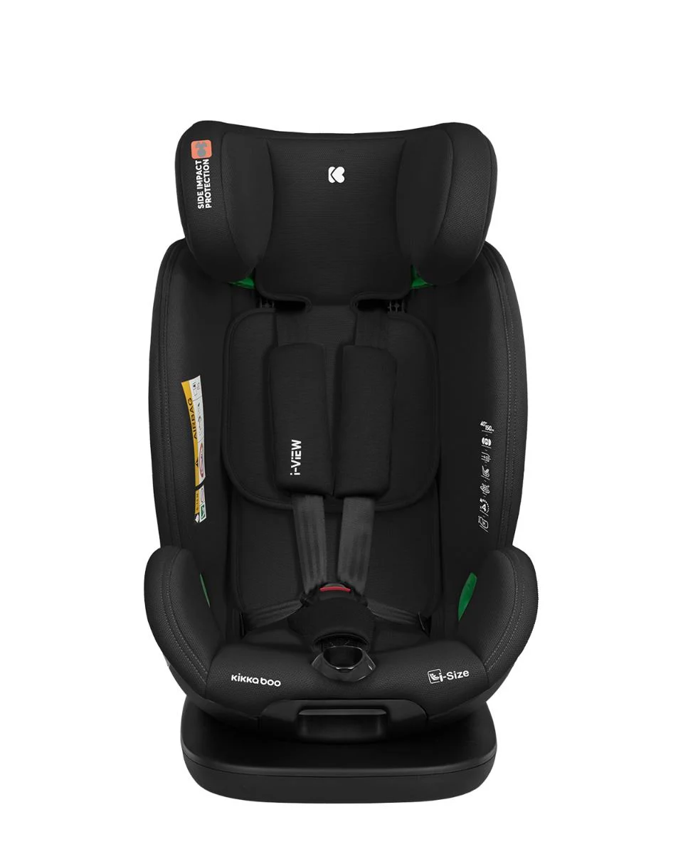 Scaun auto rotativ cu isofix KikkaBoo i-View Black, 40-150 cm