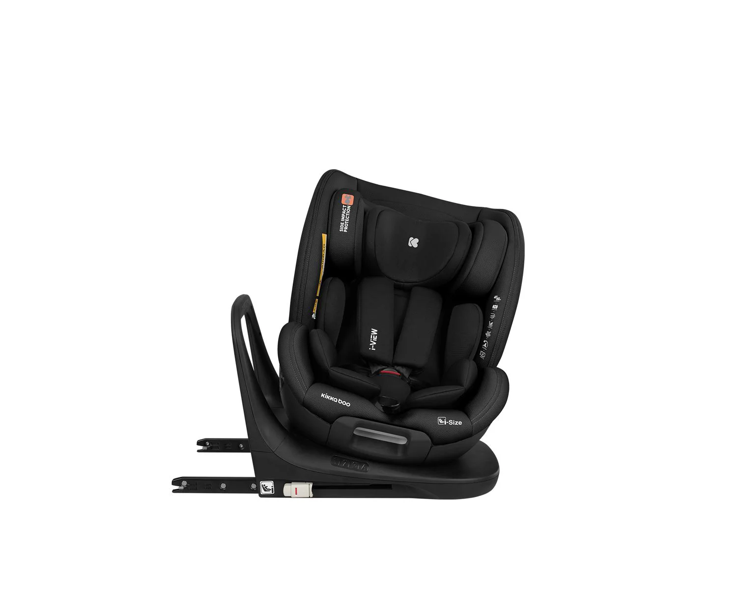 Scaun auto rotativ cu isofix KikkaBoo i-View Black, 40-150 cm