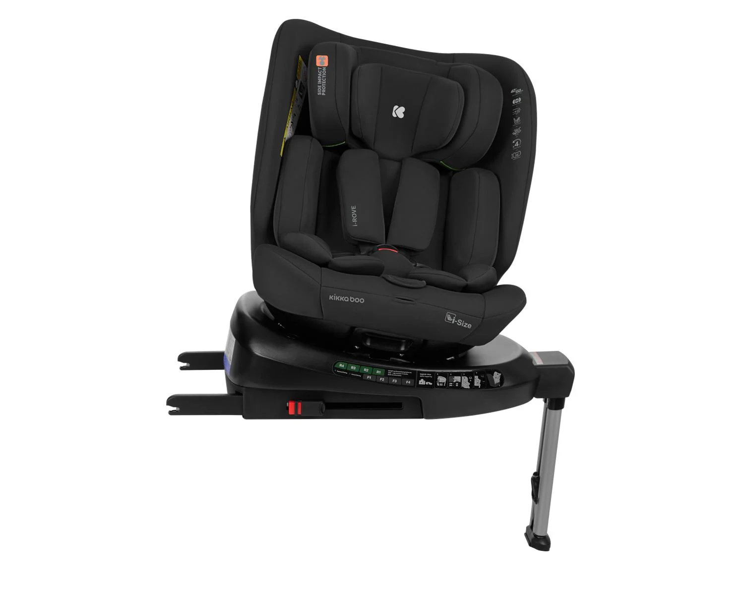 Scaun auto rotativ cu isofix KikkaBoo i-Rove Black, 40-150 cm foto