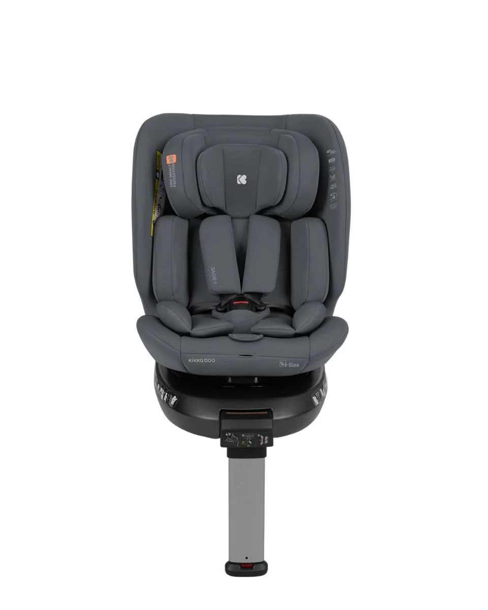 Вращающееся автокресло с изофиксом KikkaBoo i-Rove Dark Grey, 40-150 см foto