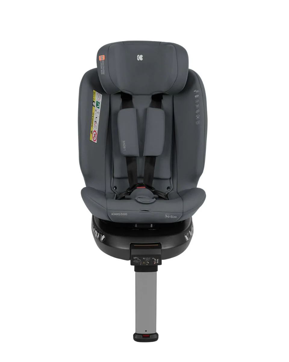 Вращающееся автокресло с изофиксом KikkaBoo i-Rove Dark Grey, 40-150 см foto