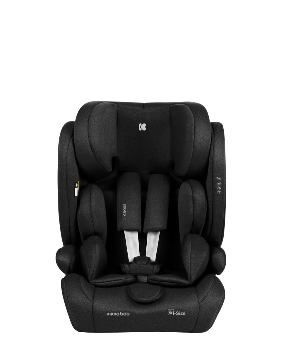 Scaun auto cu isofix KikkaBoo i-Cross Black, 76-150 cm