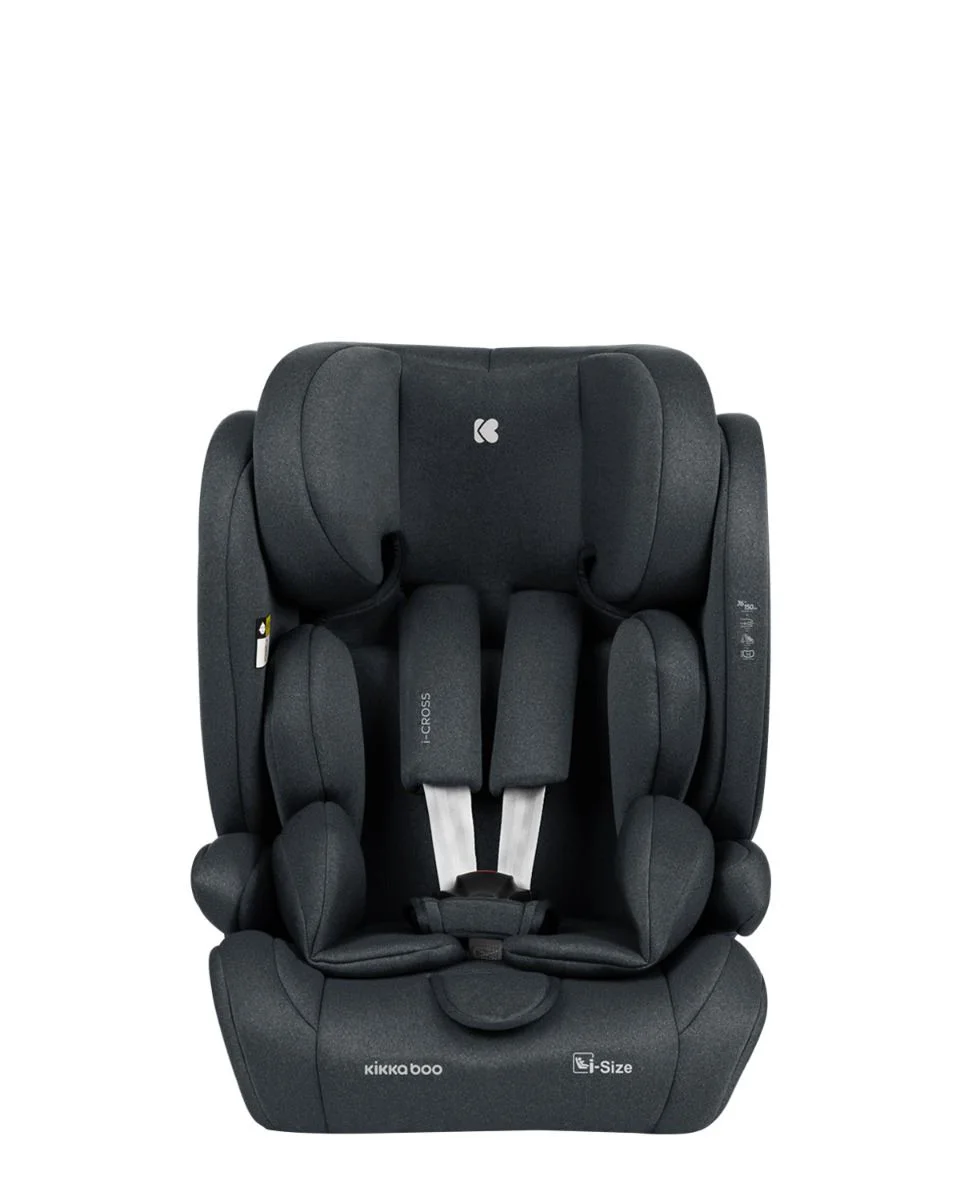 Scaun auto cu isofix KikkaBoo i-Cross Dark Grey, 76-150 cm foto