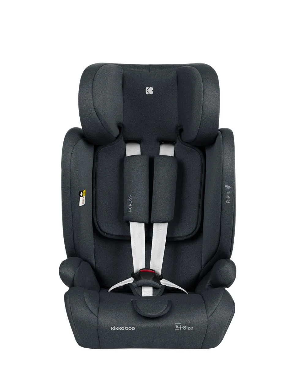 Scaun auto cu isofix KikkaBoo i-Cross Dark Grey, 76-150 cm foto