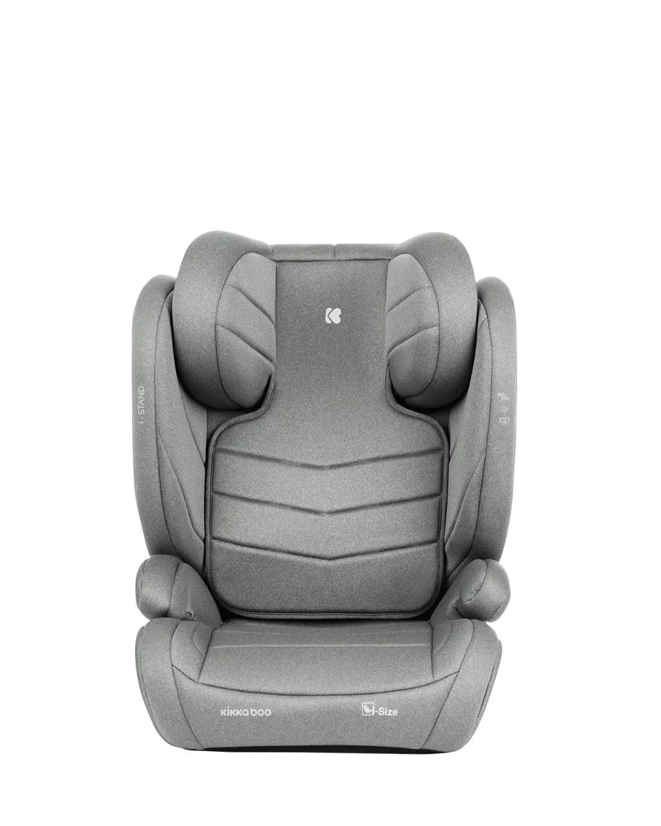 Scaun auto cu isofix i-Size KikkaBoo i-Stand Light Grey, 100-150 cm